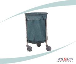 Soiled Linen Trolley SS with Canvas Bag