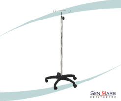 Saline Stand Plastic Base SS Pipe